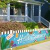 Summer Fence Banner Holiday Party Banner Backdrop Yard Indoor Outdoor Decoration Photo Booth Background For Tropical Tiki Themed