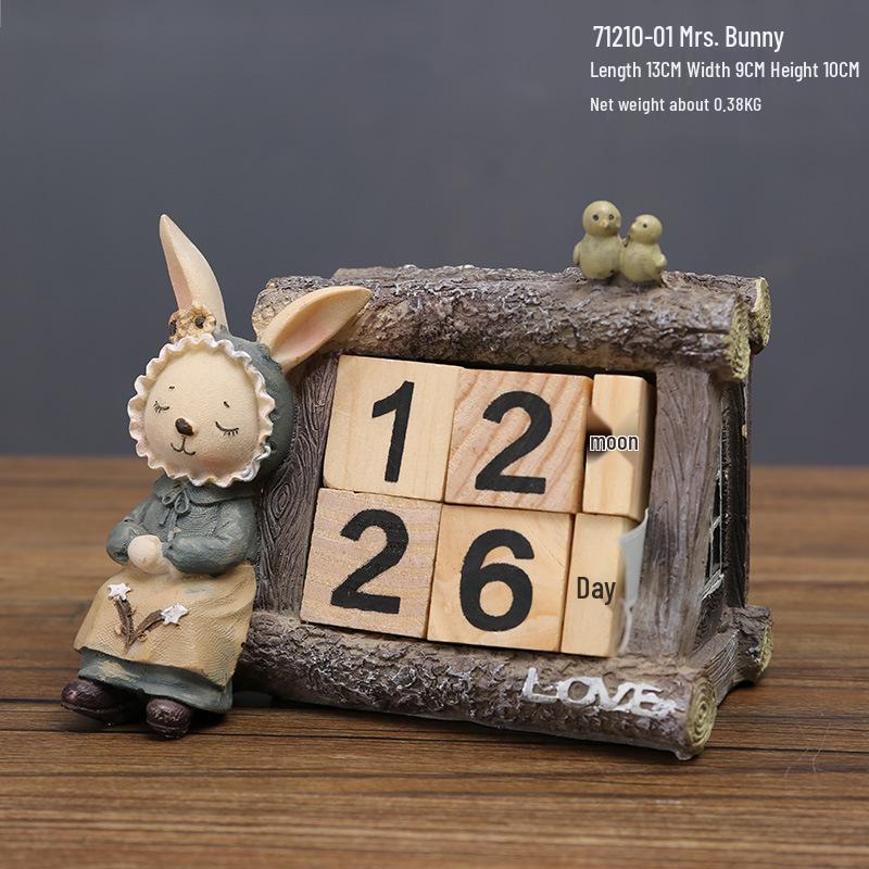 2025 Trä Väggkalender: Kreativ bordsdukning & Fotodatumkort för förskolan