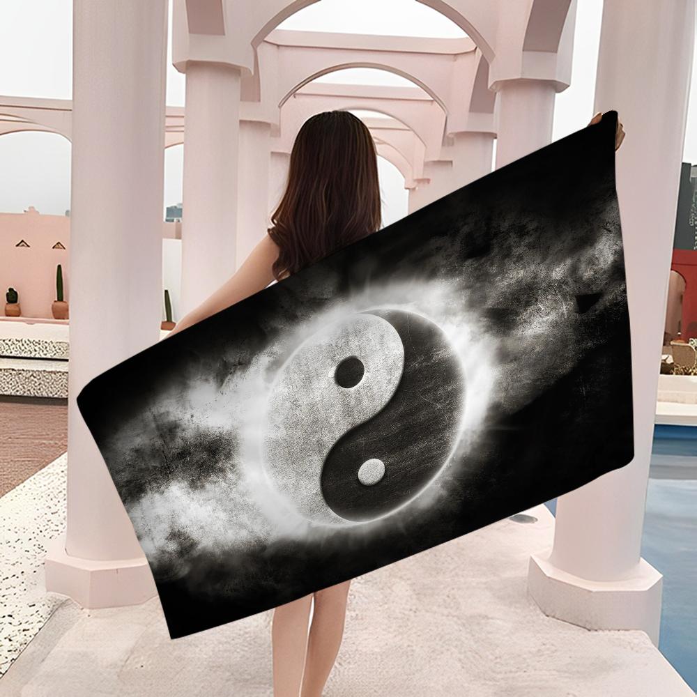 Nature Yin Yang Chinese Tai Chi Bagua Microfiber Blanket Quick Drying Beach Towels Printing Super Absorbent Pool Towel Blanket