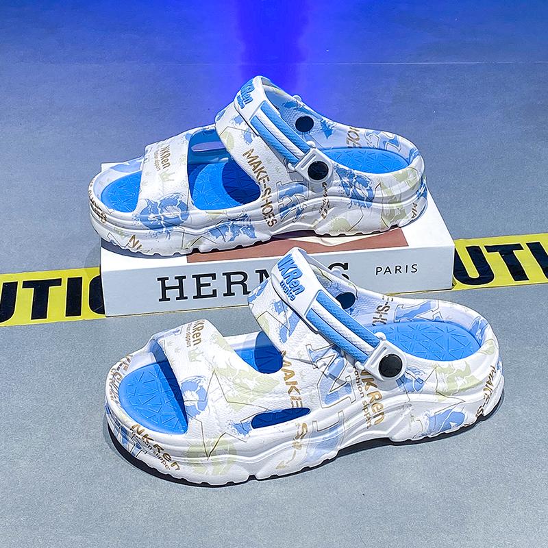 

Новые летние мужские сандалии, тапочки, домашняя обувь, пляжные повседневные тапочки, шлепанцы на мягкой подошве и платформе, мужские шлепанцы из ЭВА, парные сандалии 45-46 белый