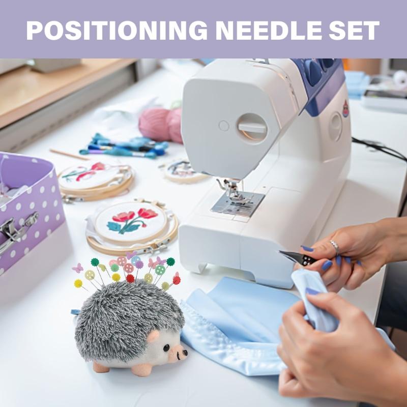 2 Sewing Set Flower Head Pins Sewing Pins Hedgehog Shape Pin Cushion Sewing Straight Pins Quilting Pins for Projects