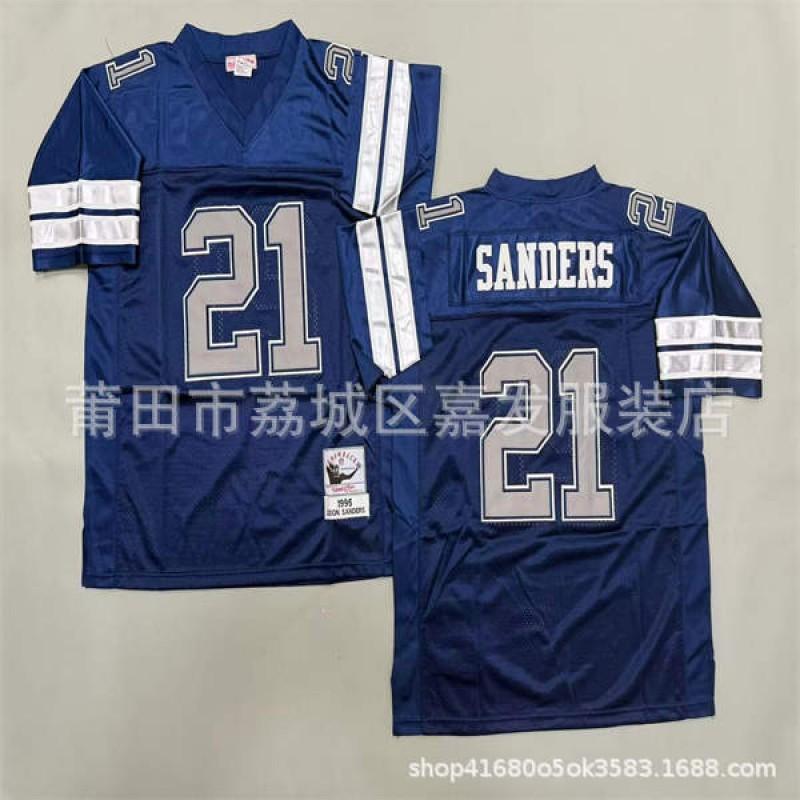 Camiseta de Fútbol Retro NFL Dallas Cowboys para Hombre de Algodón Bordada Camisa Deportiva del Equipo Ropa para Aficionados