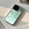 Luxury Green Marble Pattern Electroplated Drip Glue Phone Case For iPhone 17 Air 16 Pro Max 15 14 Plus 13 12 Pro 11 Back Cover