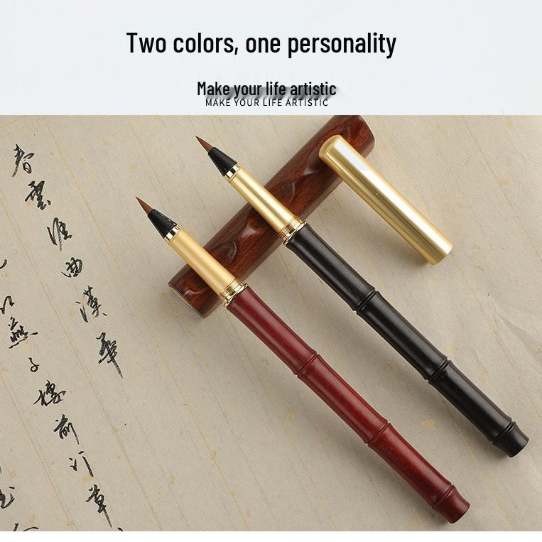 Portable Refillable Wolf Hair Brush Pen Set for Calligraphy