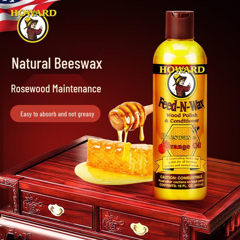 HOWARD Natural Beeswax Wood Furniture Polish 473ml