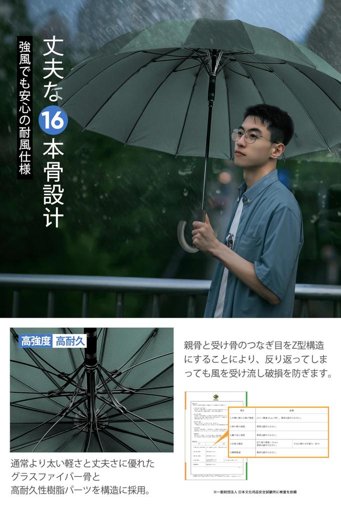 VIVICIYY Long Umbrella for Men and Super 260T Glass Fiber with Teflon Automatic Opening Cane Suitable for Sun and Includes Storage Pouch Women,