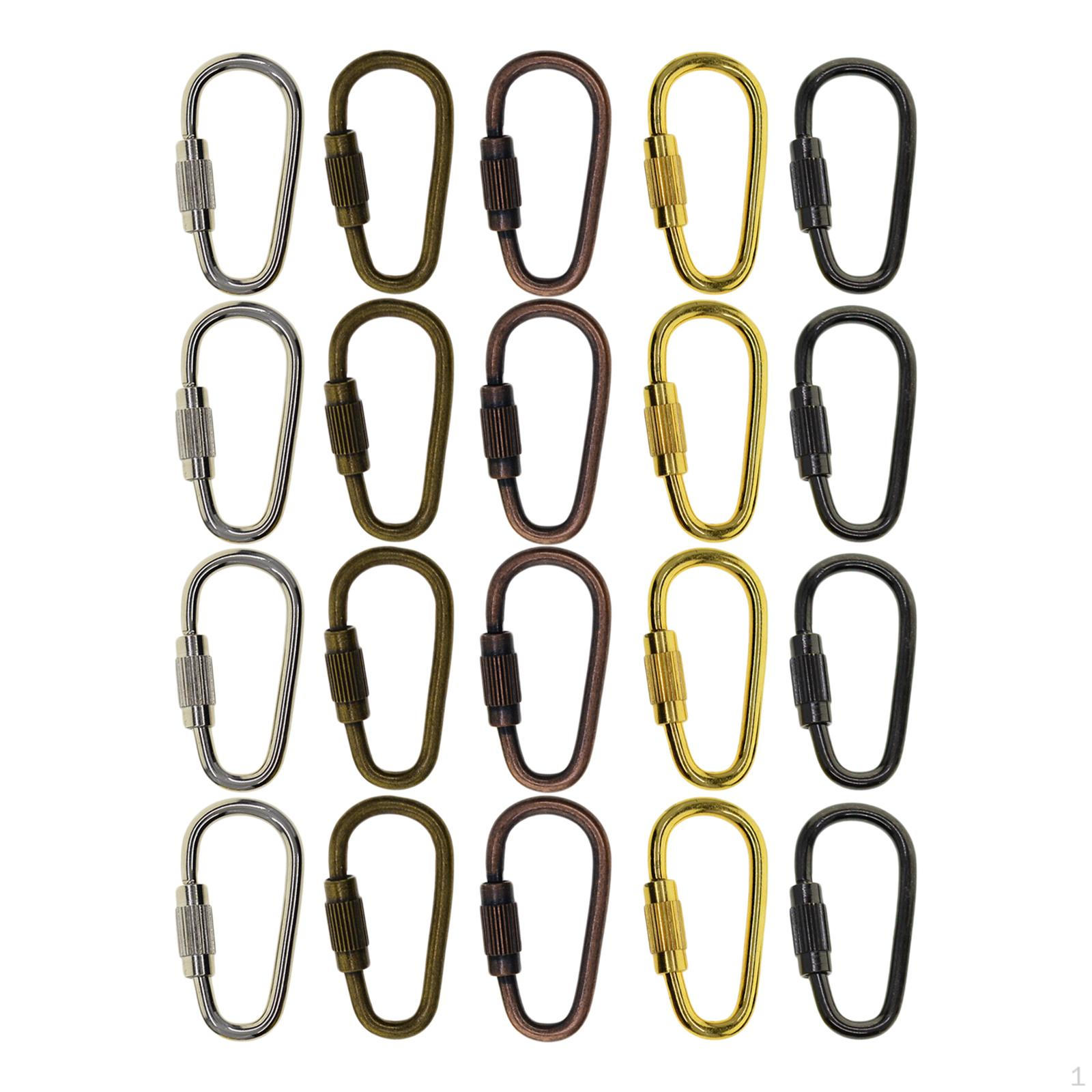 20PCS Small Locking Carabiner Clips D-Ring Lightweight Keychain for indoor and outdoor