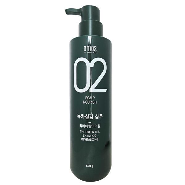 AMOS Green Tea Revitalizing Refreshing Shampoo for Oily Hair 500g (1 bottle)