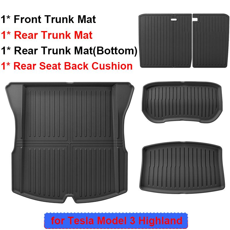 

для Tesla Model 3 Highland 2024 Коврики для пола Ковер Полная подставка для ног Защитный чехол TPE Передняя задняя подушка для багажника Одеяло for M3 Highland