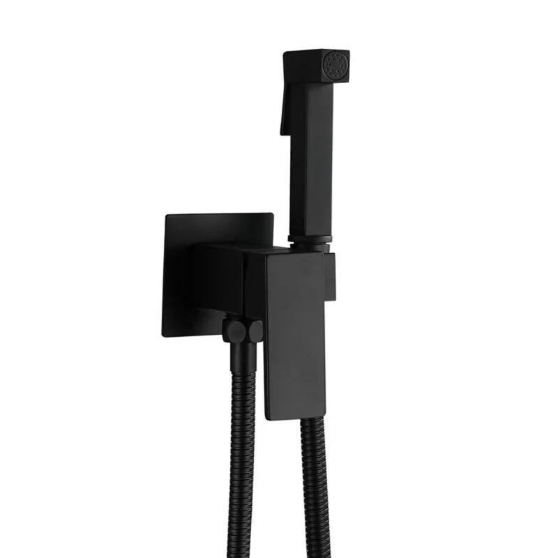 Messing Duscharmaturen Bidetbrause Wasserhahn Waschtischmischer Dusche Higienica Kalt- und Warmwassermischer Kran Quadratischer Duschkopf