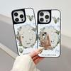 Lustrzane etui na telefon dla iPhone 15 11 13 14 dla 15 16 Pro Max 12 13 16 Pro Chmura Kwiat i Zwierzę Słodki Styl Etui na Telefon