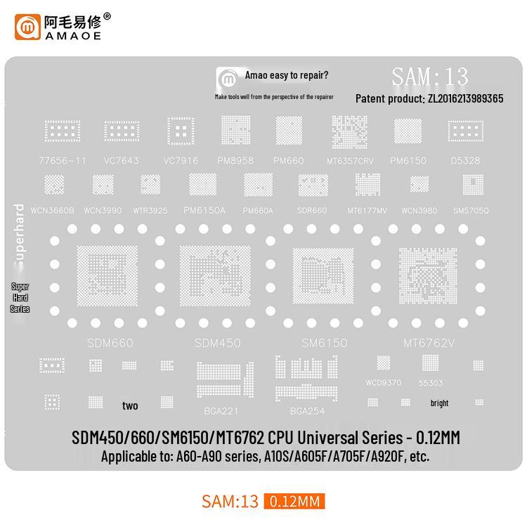 Amao Suitable Solder Paste Stencil for Samsung S20/S21/A70/A90/J720/S10+/Note10 Multi-Purpose Chip