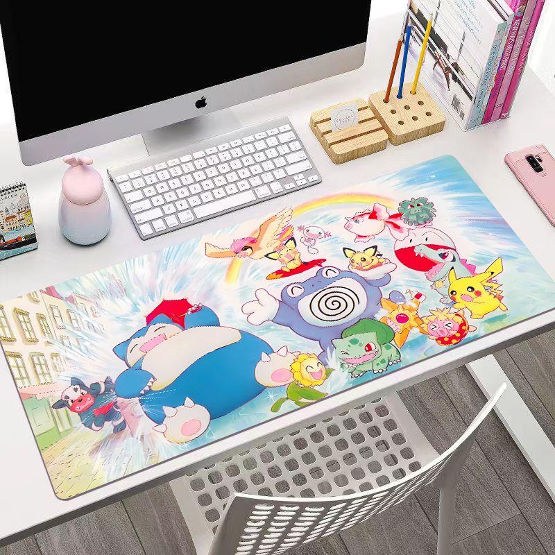Anim Pokmon Pikachu Leather Mouse Pad Pokmon Gaming Extra Large Gaming Keyboard Desktop Pad Childrens Writing Table Mat