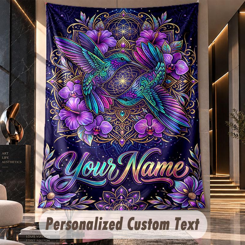 Owl Birds (130) Theme Custom Tapestry Personalized Custom Name Text Wall Hanging Tapestry Home Decor Background Cloth