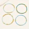 4pcs/set Bohemia Turquoise Color Seedbeads Stretch Bracelet Jewelry Glassbeads Elastic Handmade for Women Girls Daily Wear Gifts