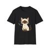 Cat Cute Kawaii Anime Black Tee Cartoon Japanese Graphic T-Shirt