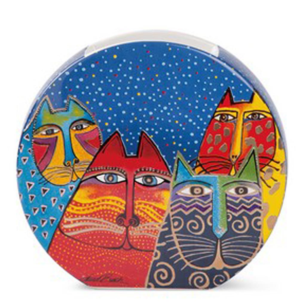 Laurel Burch [A2664] - Multicolor 'Laurel Burch' Ceramic Vase (cats) - 17x16cm