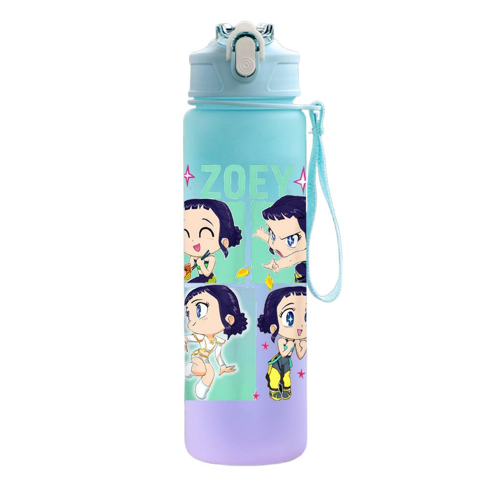 750Ml Water Bottle Cartoon K-Pop Demon Hunters Printed Large Capacity Drinking Cup Portable Outdoor Sports Water Cup Children Kid Gift