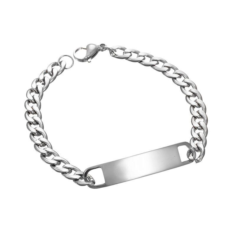 

Персонализированный мужской женский браслет из нержавеющей стали, браслет с гравировкой, ювелирный подарок, новый серебряный