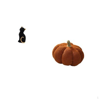 Cat Pumpkin Resin Figurine Decorative Sculpture for Sofa Bed Bedroom Living Room Entrance Bookshelf