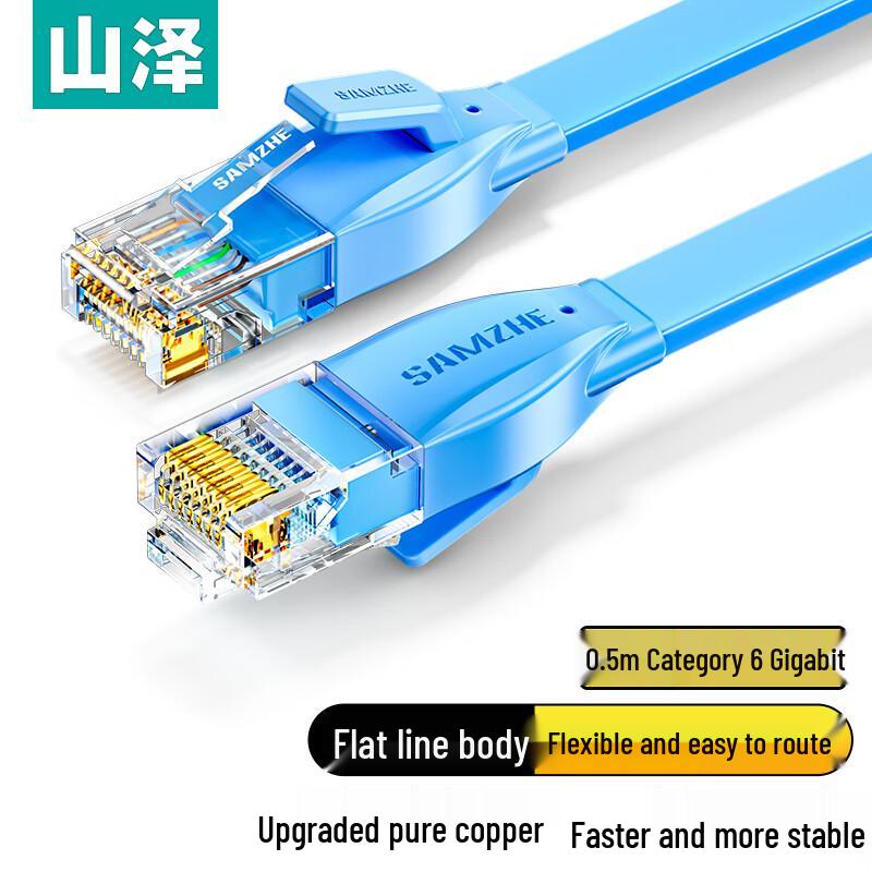 

Shan Ze Cat6 Flat Ethernet Cable 0.5m