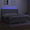 VidaXL Sommier à Lattes de Lit avec Matelas et LED, Lit Rembourré avec Tête de Lit, Lit Double, Lit Adulte de Chambre, 3138741