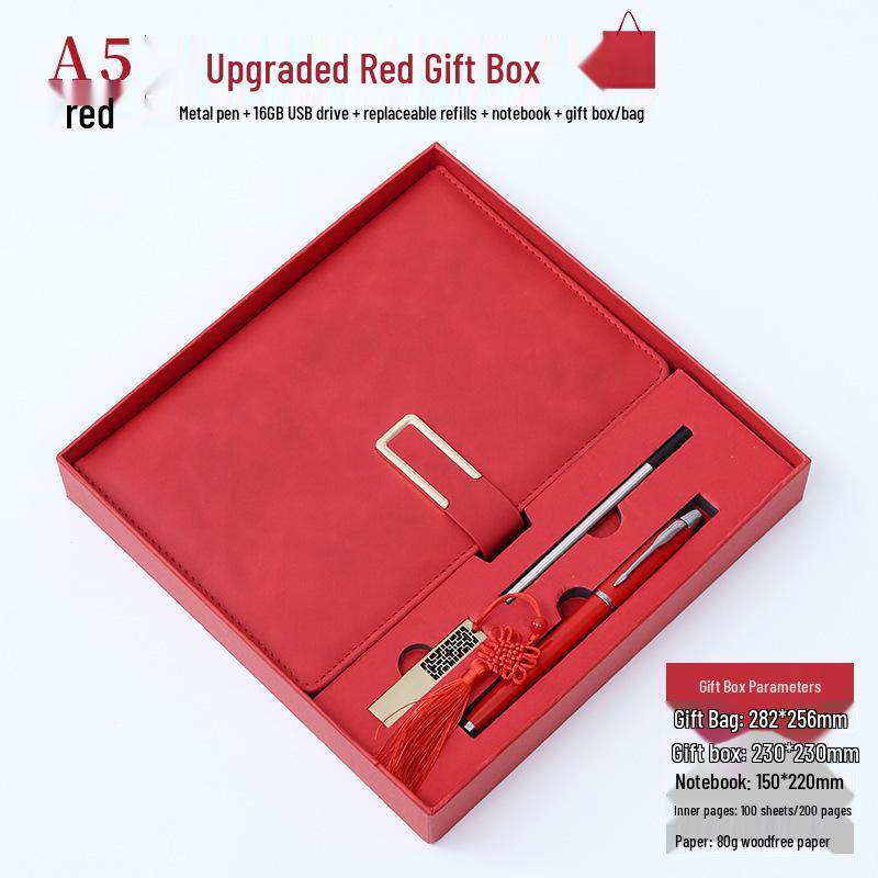 Custom Logo A5 Business Diary Gift Set: Employee Souvenir Notebook in Gift Box