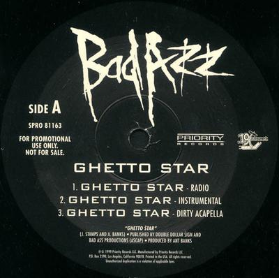 12inch Record BAD AZZ - Ghetto Star SPRO81163 Priority Record 1999 US Rap & Hip-Hop/R&B Used