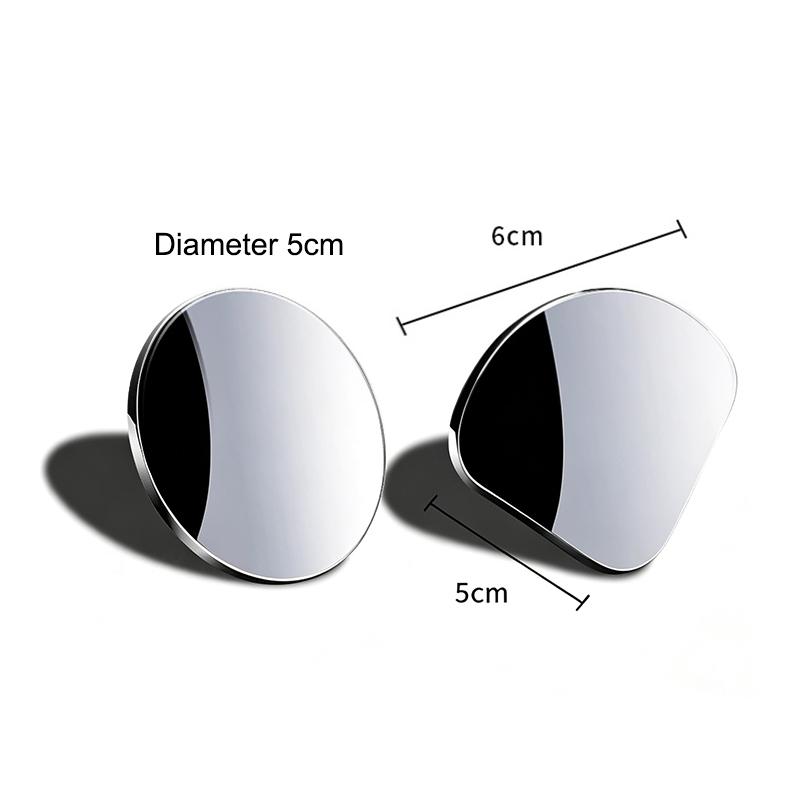 1 Set 5cm Universal Car 360 Blind Spot Side Mirror Stick On Glass Adjustable Safety Lens Security Protection Car Accessories