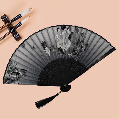 1pc-Portable Folding Fan Cloth Hand Fan Chinese Elegant Fabric Hand Fan for Weddings Travel Party Dancing Cosplay
