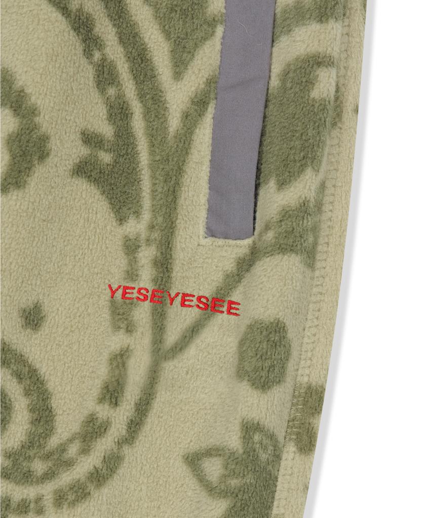 YESEYESEE Paisley Polar Fleece Pants Khaki