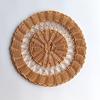 Bohemian Round Wall Hanging, Woven Rattan Macrame Wall Decor for Bedroom Living Room Dining Room Home Decor
