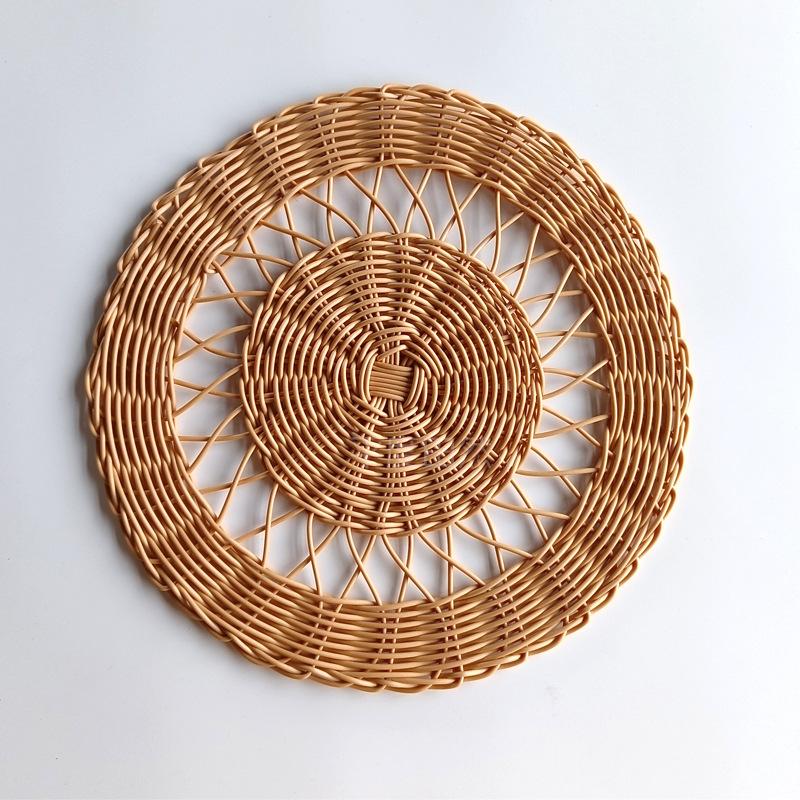 Bohemian Round Wall Hanging, Woven Rattan Macrame Wall Decor for Bedroom Living Room Dining Room Home Decor