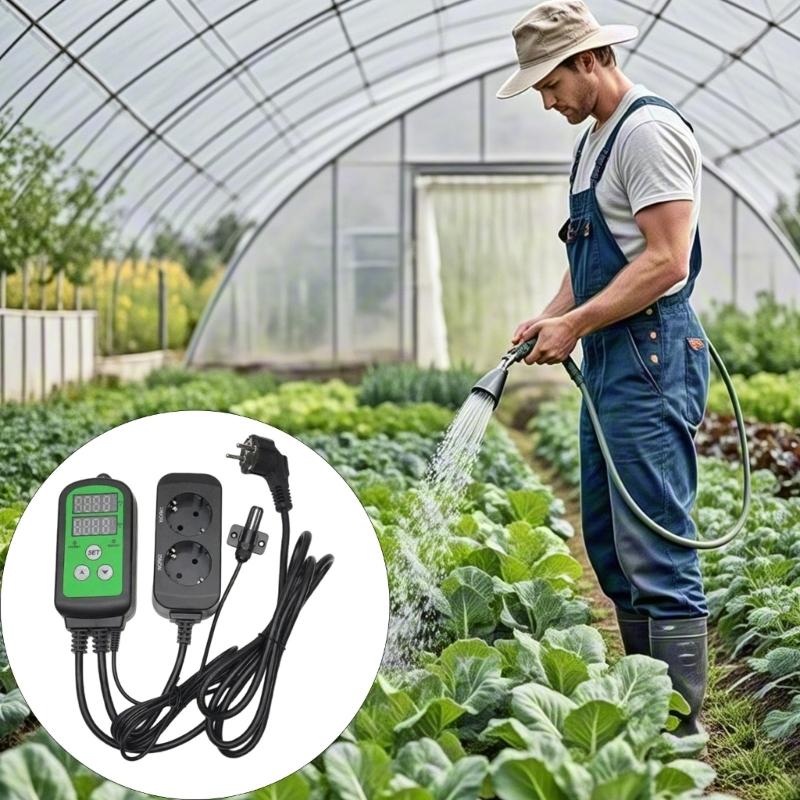 Dispositivo di Controllo Umidità Digitale Preciso 2000W 220V con Display LCD Monitoraggio in Tempo Reale per Tende da Coltivazione per Giardini Indoor Piante
