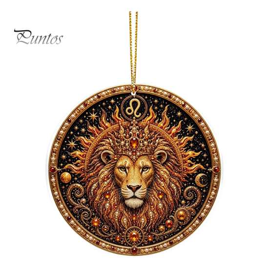 Halloween Decorative Pendant 2D Flat Pearl Painting Ornament, Double Sided Zodiac Theme Hanging Gem Home Ornament Art Craft, Rhinestone Beads Pattern