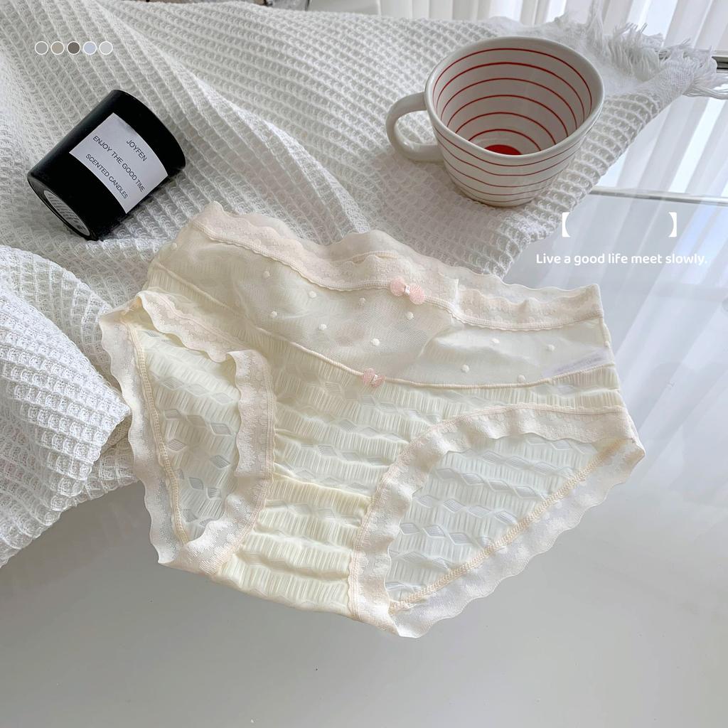 Plissierter Bubble-Slip, Hüftdreieck-Damen-Slip mit Mesh-Umschlag