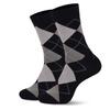 Men's Spring and Autumn New Thick Business Diamond Grid Commuting Office Socks