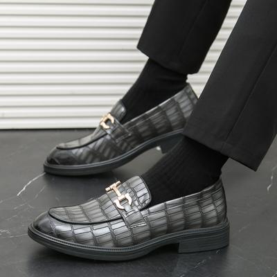 Neue Mode Alligator Muster Metallknopf Lederschuhe für Herren Lässige Business Formelle Slipper Loafer Hochzeitsschuhe
