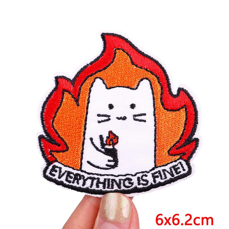Cute Ghost/Cat Embroidered Patch Cartoon Animal Patch Iron On Patches For Clothing Thermoadhesive Patches For Clothes Jacket DIY
