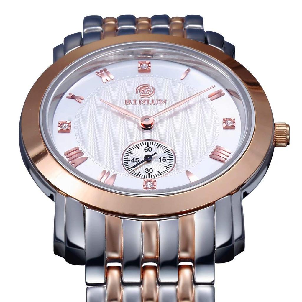 Reloj BINLUN para Hombre Mujer Reloj de Cuarzo Reloj Impermeable de Acero Inoxidable Unisex Regalo para Pareja Regalo de Día San Valentín