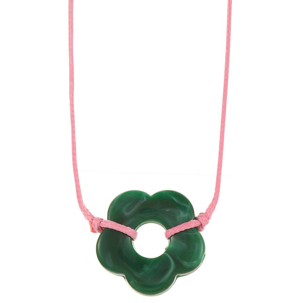 Retro Minimalist Fashion Free Knotting Flower Pendant Wax Thread Necklace Clavicle Chain