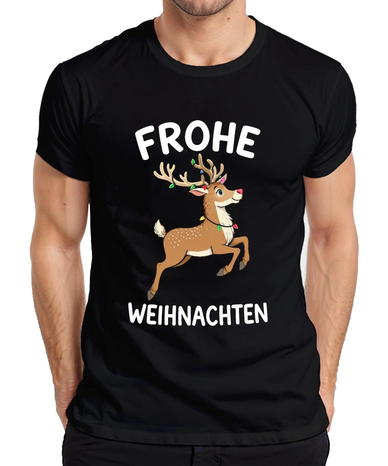 FROHE WEIHNACHTEN Rentier Lichterkette Niedlich Kinder Geschenk Herren T-Shirt XXXXL