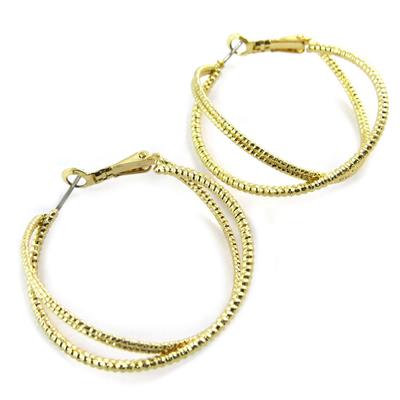 [N6293] - Gold 'Choreography' Hoop Earrings Ø 40 Mm 15 Mm