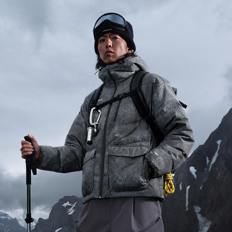 Li Ning CF Water Resistant Short Down Jacket Unisex Jacket AYMU215-4