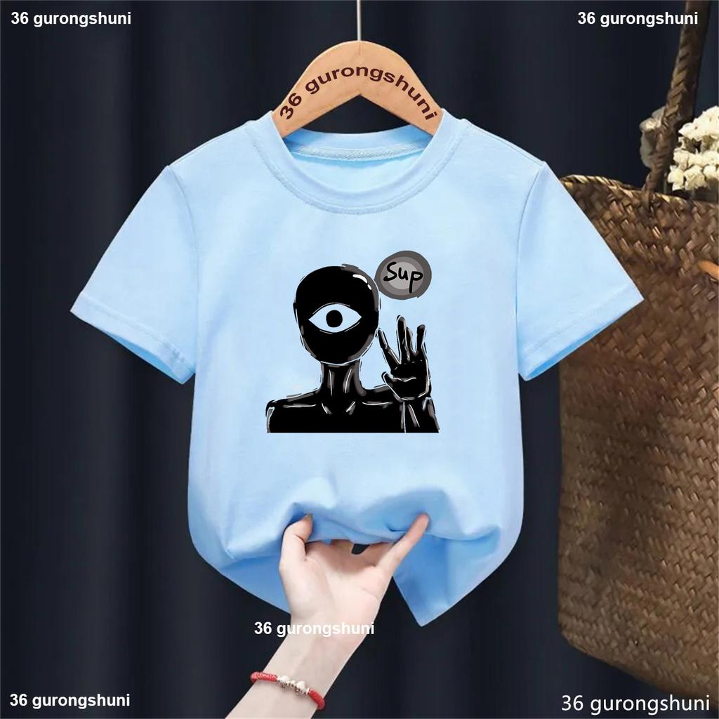 Summer Casual All The Entities New Doors Game Update Kids T-Shirt Cartoon Print Boys Tshirt Boys/Girls Clothes Shirt Tops