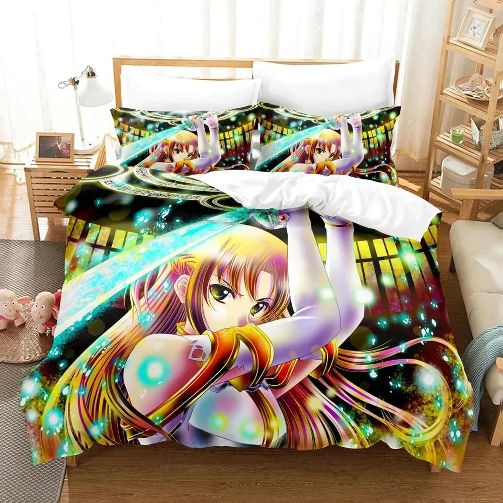 

3D Print Anime Sword God Domain Printed Bed Set Duvet Cover Pillowcase Bedding Set Linen Sheet Quilt Cover Full Queen King Size 70x133cm 2pcs