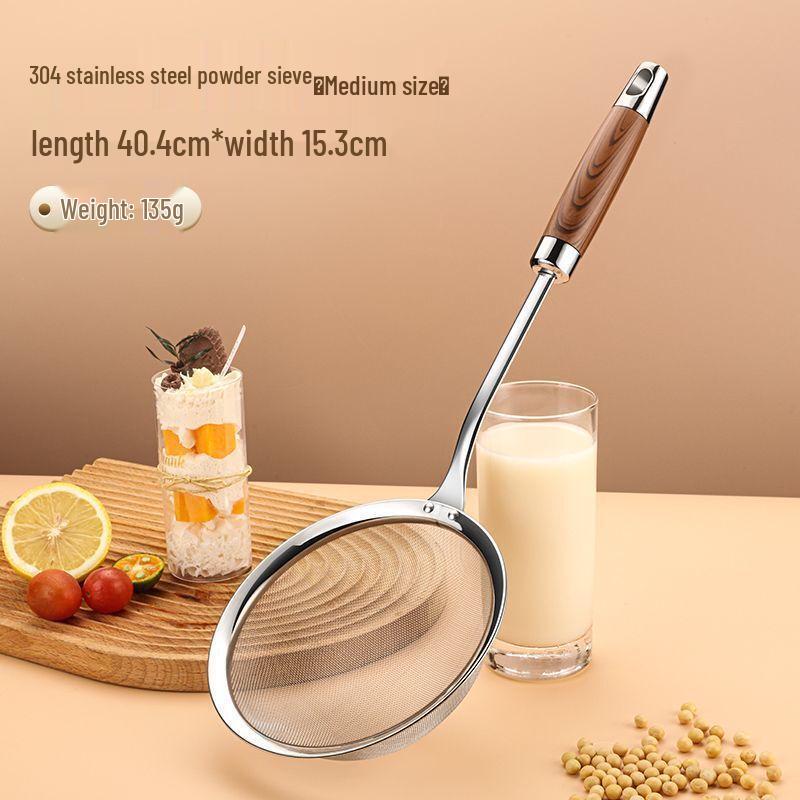 Wooden Handle Fine Mesh Skimmer Strainer