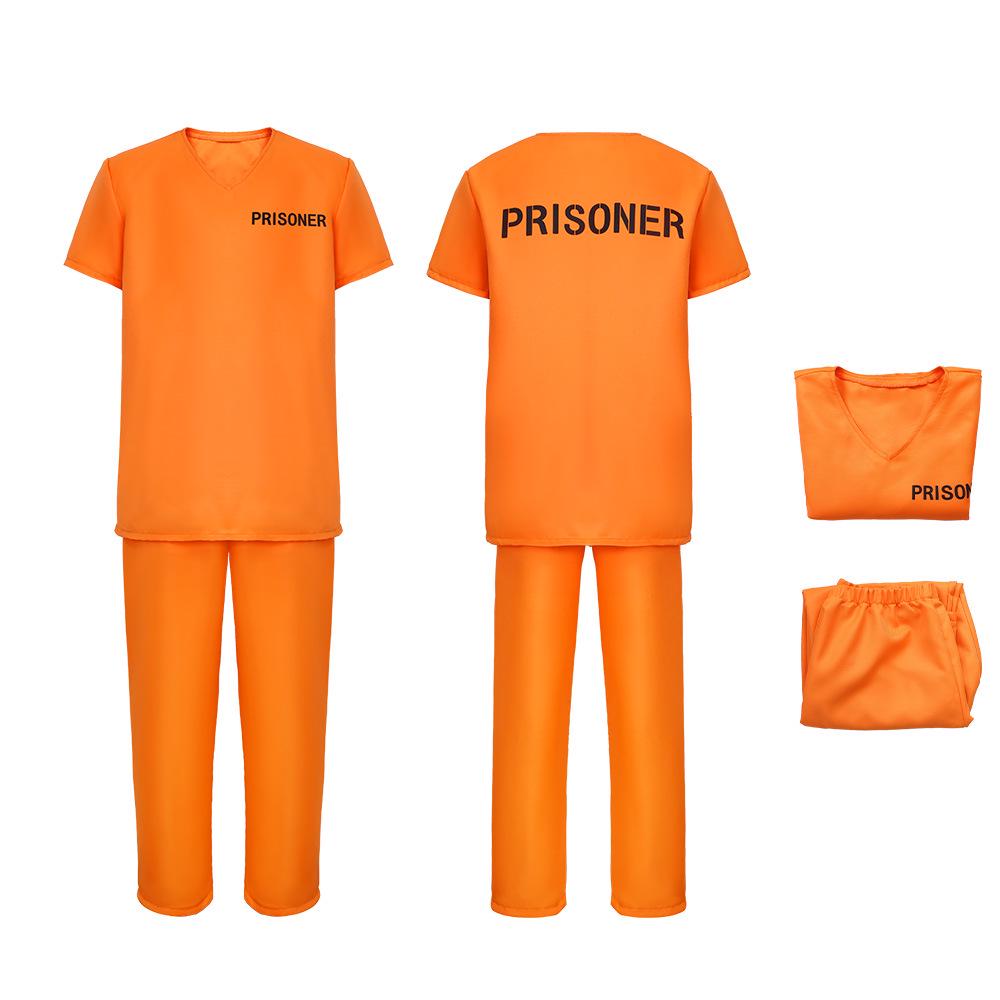

Luigi Prisoner Cosplay Jumpsuit - Orange Halloween Costume Adult 180