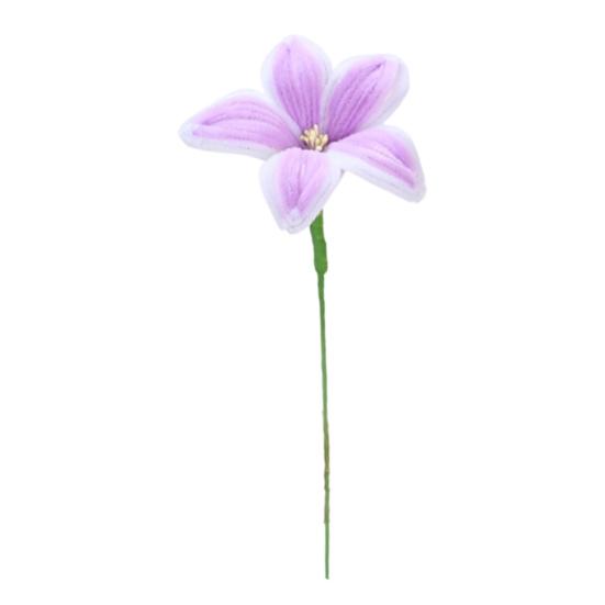 Finished Pipe Cleaner Flower Handmade Long Stem Lily Flower Craft Preserved Fake Flowers Gift for Anniversary Birthday Mother's Day