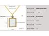 18K Titanium Steel Birthstone Pendant Necklace with Square Shell Design for Women